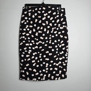Philosophy Women’s Pencil Skirt | Black & Blush Dotted | Size 2
